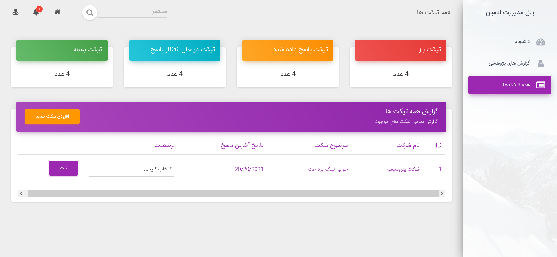 طراحی سایت – (adminDashboard)Frontend – سایت ستاد علوم شناختی جمهوری اسلامی ایران (بخش مغز و اعصاب) -cor-tex
